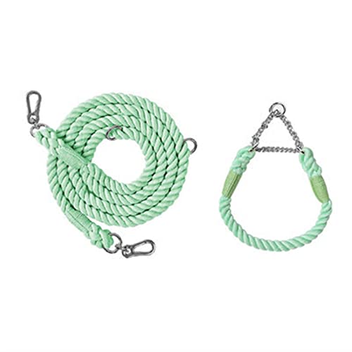 ATUMY Verstellbare Führleine Hundeleine Hundeleine für mittelgroße Hunde, Leinen, Haustiertraining, Laufen, Klettern, Hundeleinen, Hundeseile(Green-Sliver,30-38cm) von ATUMY