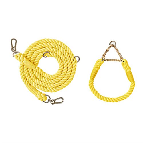 ATUMY Verstellbare Führleine Hundeleine Hundeleine für mittelgroße Hunde, Leinen, Haustiertraining, Laufen, Klettern, Hundeleinen, Hundeseile(Lemon-Golden,30-38cm) von ATUMY