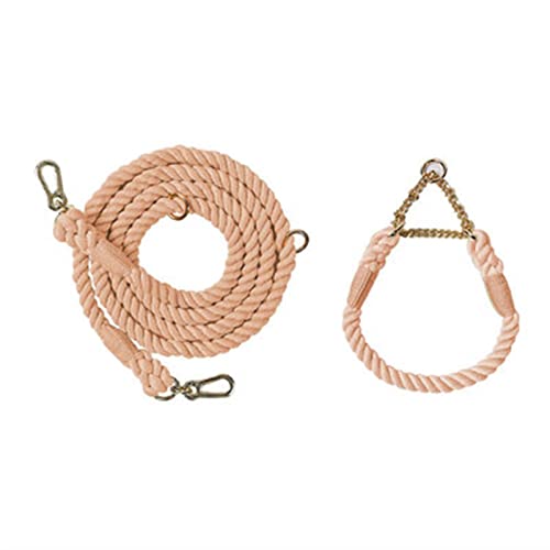 ATUMY Verstellbare Führleine Hundeleine Hundeleine für mittelgroße Hunde, Leinen, Haustiertraining, Laufen, Klettern, Hundeleinen, Hundeseile(Pink-Golden,30-38cm) von ATUMY