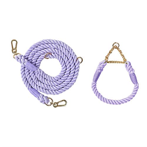 ATUMY Verstellbare Führleine Hundeleine Hundeleine für mittelgroße Hunde, Leinen, Haustiertraining, Laufen, Klettern, Hundeleinen, Hundeseile(Purple-Golden,30-38cm) von ATUMY