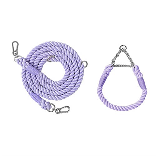 ATUMY Verstellbare Führleine Hundeleine Hundeleine für mittelgroße Hunde, Leinen, Haustiertraining, Laufen, Klettern, Hundeleinen, Hundeseile(Purple-Sliver,30-38cm) von ATUMY