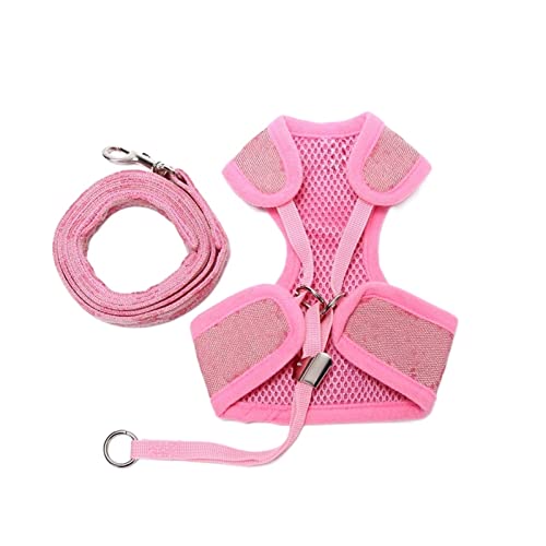 ATUMY Verstellbare Führleine Hundeleine Hundeleine und Halsband Set Hundegeschirr und Leine Set Pet Chest Harness Set Hundezubehör(Pink,XL) von ATUMY