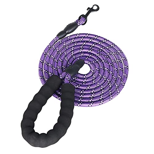 ATUMY Verstellbare Führleine Hundeleine Kleiner großer Welpe Zwei Hundeleine Recall Training Long Lead Mountain Climbing Rope(Purple,1.0X150CM) von ATUMY