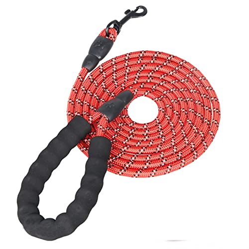 ATUMY Verstellbare Führleine Hundeleine Kleiner großer Welpe Zwei Hundeleine Recall Training Long Lead Mountain Climbing Rope(Red,1.0X150CM) von ATUMY