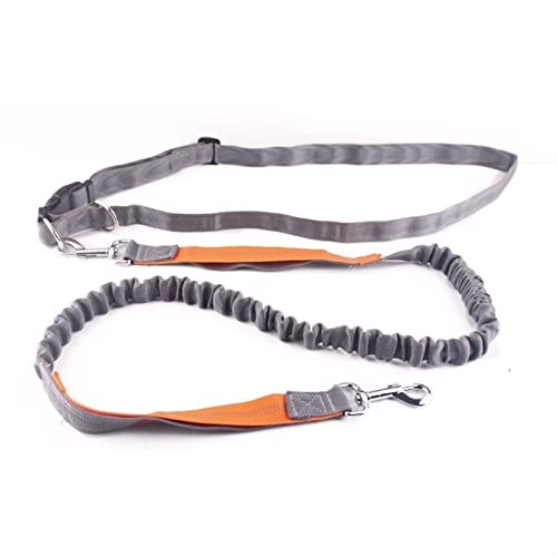 ATUMY Verstellbare Führleine Hundeleine Laufende Hundeleine Haustierprodukte Hundegeschirr Halsband Joggingleine Verstellbare Taillenleinen(Light Grey) von ATUMY