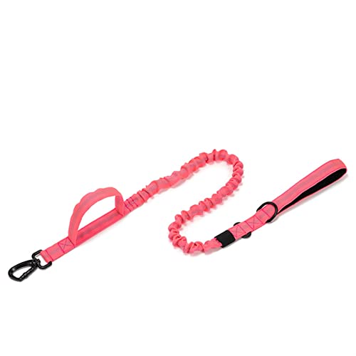 ATUMY Verstellbare Führleine Hundeleine Taktische Hundeleine Nylon Reflektierende Leine Elastisches Zugseil Training Gehen(Pink) von ATUMY