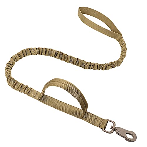 ATUMY Verstellbare Führleine Hundeleine Taktisches Hundehalsband-Leine-Set, verstellbar, militärisches Haustier-Halsband, Bungee-Leine, mittelgroßer Hund(Yellow Leash,L) von ATUMY