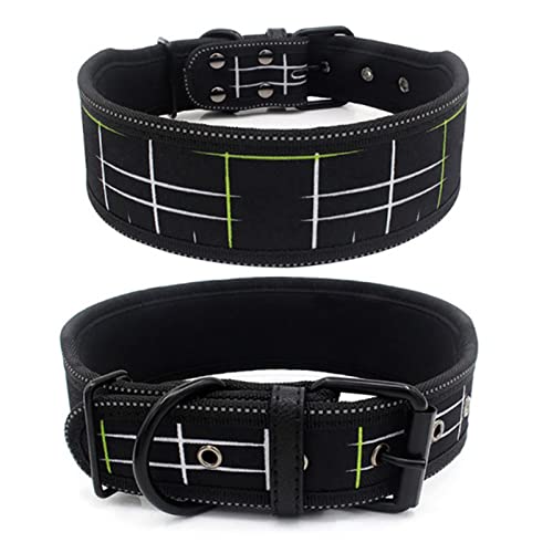 ATUMY Verstellbare Führleine Hundeleine Verstellbares Hundehalsband mit Schnalle für kleine, mittelgroße Hunde, Pitbull-Leine, Hundekette(Black,L) von ATUMY