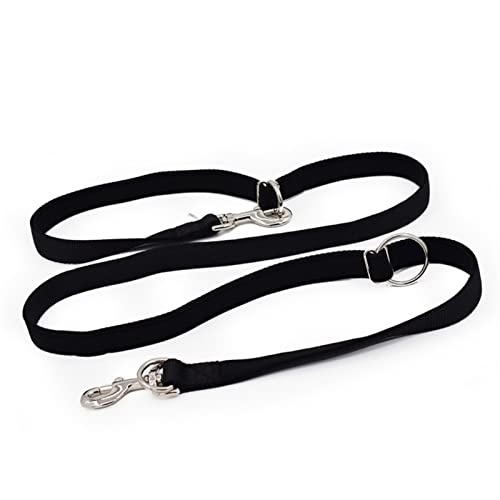 ATUMY Verstellbare Führleine Hundeleine Zwei Hundeleinen, P-Kettenhalsband, verstellbar, langes, kurzes Seil, Lauftrainingsleinen für Hunde(Black,15mmX200cm) von ATUMY