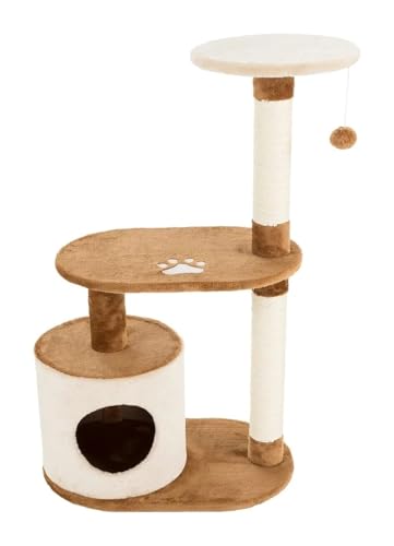 ATUMY möbel für Katzen 2 Nickerchen sitzende Sitzstangen, Kätzchenwohnung, 2 Sisalseil-Kratzbäume und Hängespielzeug – Turm für Hauskätzchen katzenbaum(3-Tier) von ATUMY