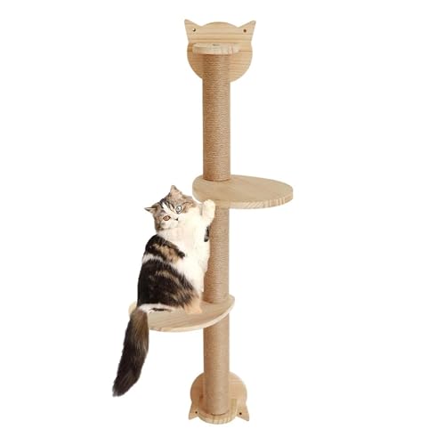 ATUMY möbel für Katzen 41-Zoll-Katzenbaum mit Kratzbäumen, 2 Sitzstangen, Plattformen, an der Wand montierte Sisal-Kratz-Hängematte für Klettern von Katzen und Kätzchen katzenbaum von ATUMY