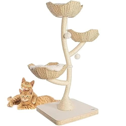 ATUMY möbel für Katzen 52" hoher Kratzbaum, Kratzbaum aus Holz, waschbare Kissen, für große Katzen geeignet katzenbaum von ATUMY