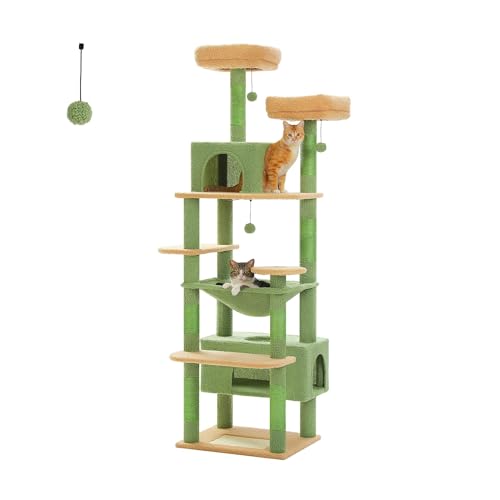 ATUMY möbel für Katzen Großer Katzenturm mit Sisal-Kratzstämmen, geräumiger Wohnsitz, stabil für Kätzchen, mehrstöckiger Turm, gemütliche Höcker für den Innenbereich katzenbaum(AMT0204BU) von ATUMY