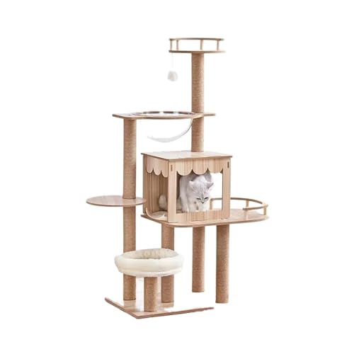 ATUMY möbel für Katzen Katzen-Klettergerüst, Kratzbäume, moderner Kratzbaum-Turm, mehrstöckig, großer hölzerner Kratzbaum, Haus, Katzenwohnung katzenbaum(B16) von ATUMY