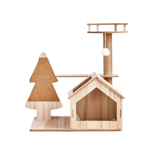 ATUMY möbel für Katzen Katzen-Klettergerüst, Kratzbäume, moderner Kratzbaum-Turm, mehrstöckig, großer hölzerner Kratzbaum, Haus, Katzenwohnung katzenbaum(B17) von ATUMY