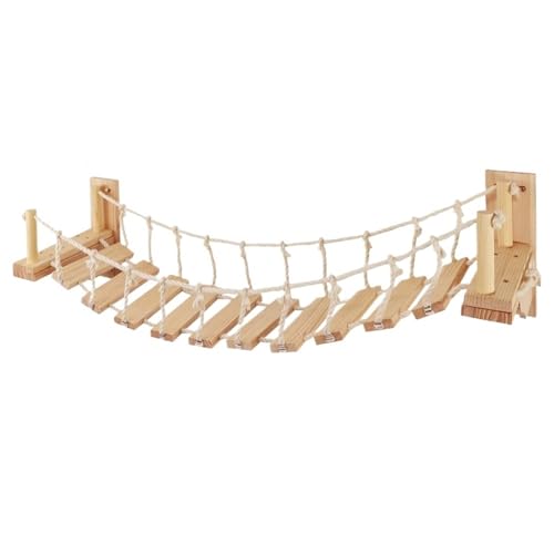 ATUMY möbel für Katzen Katzenbrücke, Katzenbaum, Kletterregale, Holzmöbel, Seilnetz-Design, geeignet für Kätzchen für Spielen und Trainieren katzenbaum(Cat Bridge D 100CM) von ATUMY