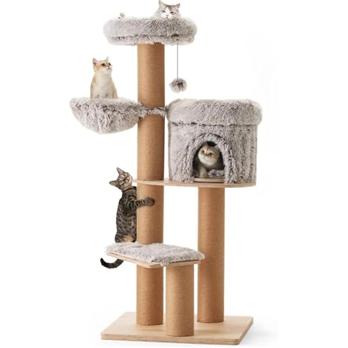 ATUMY möbel für Katzen Kratzbaum, 61 Zoll 5-in-1-Katzenturm für Wohnungskatzen, mehrstöckige Plüsch-Katzenwohnung mit 6 Kratzbäumen katzenbaum von ATUMY