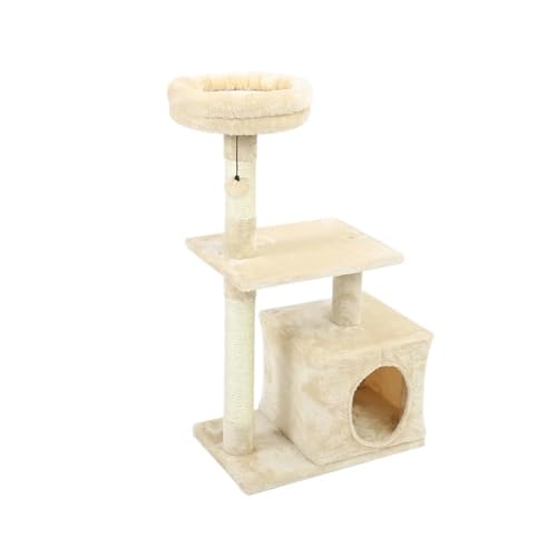 ATUMY möbel für Katzen Kratzbaum, Kleiner Katzenturm, Katzenwohnung für Hauskatzen mit mit Sisal überzogenem Kratzbaum für Kätzchen und kleine Katzen katzenbaum(AMT0044GY-GL) von ATUMY