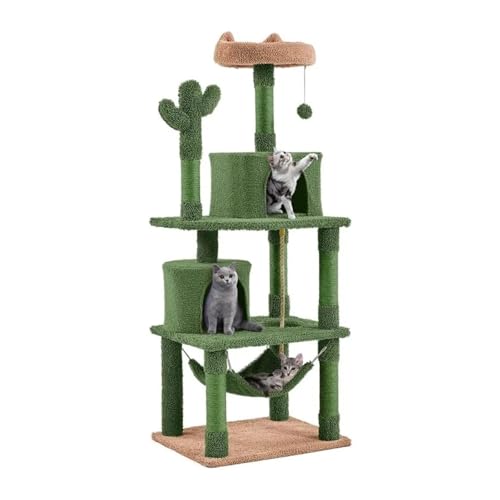 ATUMY möbel für Katzen Kratzbaum, mehrstöckiger Katzenturm, Aktivitätszentrum, große Katzenwohnung mit Kratzbäumen, Hängematte und baumelndem Ball katzenbaum von ATUMY