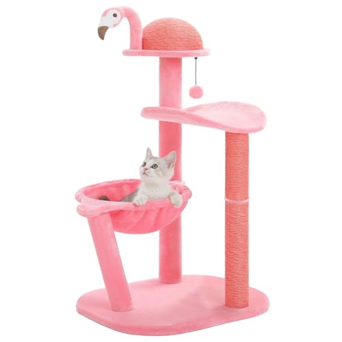 ATUMY möbel für Katzen Kratzbaum, süßer rosa Katzenturm mit Sisal-Kratzbäumen für kleine Katzen, Kätzchen, Katzenkratzer mit Katze katzenbaum(AMT0274PK) von ATUMY