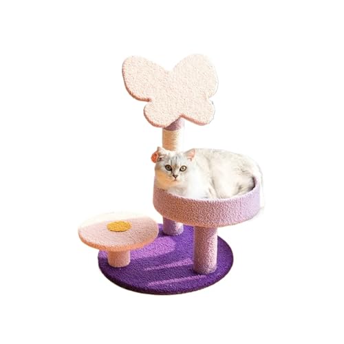 ATUMY möbel für Katzen Kratzbaumturm, kletternde Katzenregale, schleifende Katzenpfoten, Katzenkratzbaum, lila, Spielplatz für Katzen katzenbaum(60CM) von ATUMY