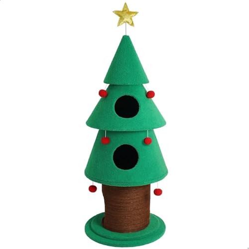 ATUMY möbel für Katzen Weihnachtsbaum-Klettergerüst für Katzen: Festliche Dekoration und verspielter Zufluchtsort für Wohnungskatzen! Kratzbaum Katzen katzenbaum von ATUMY