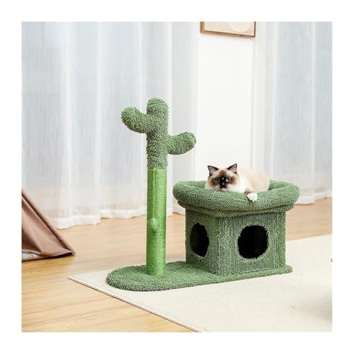 möbel für Katzen Kratzbaumturm mit Sisal-Kratzbaumbrett für Zimmerkatzen, Eigentumswohnung, Kitty-Spielhaus, Sitzstange, Rascador, Gato, Arbre katzenbaum(AMT0158GN) von ATUMY