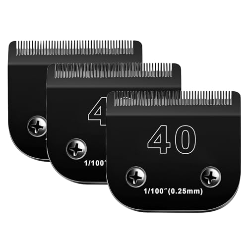 3 x 40 Klingen für Hundepflege, kompatibel mit Ainds/Oster A5/Wahl KM-10 Serie, abnehmbare Schermaschine, Ersatzklinge, Schwarz von AUDOC