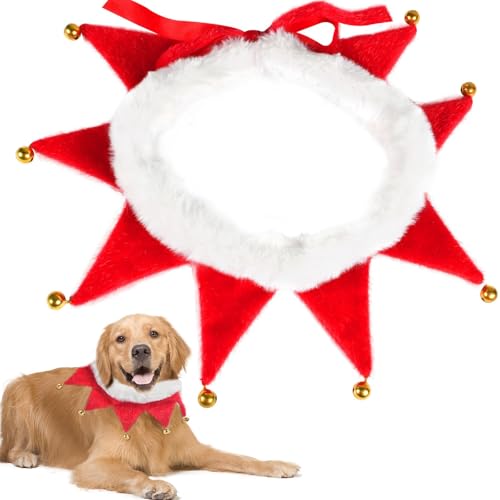 8 Glöckchen Weihnachten,Weihnachten Haustierhalsband Glöckchen,Hundehalsband Weihnachten für Kätzen und Hunde,Verstellbare Katze Hundehalsband,Haustier Kostüm Zubehör für Hund Katze Welpen Kätzchen von AUEJACKY