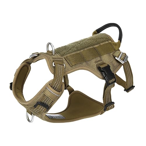 AUHAIEM Harnais Pour Chien Pour Chiens Gilet RéFléChissant Pour Chien Gilet Rembourré RéGlable Pour Animal De Compagnie Avec PoignéE De ContrôLe Facile,Green l von AUHAIEM