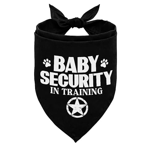 Hund Bandana, Baby Sicherheit Hund Bandana, Hund Schal Klassisch Schwarz Druck, Hund Schal Zubehör, Hund Bandana Haustier Schal, Haustier Baby Ankündigung Schal Geschlecht Reveal Zubehör, Hund Bandana von AUII JO DESIGN