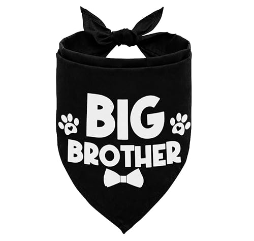 Hundehalstuch, Big Brother, Hundehalstuch, schwarzer Druck, Hundeschal, Zubehör, Hundehalstuch, Haustier-Schal, schwarzer Schal, Geschlechtsoffenbarungszubehör, Hunde-Bandana, Geschenk für kleine, von AUII JO DESIGN