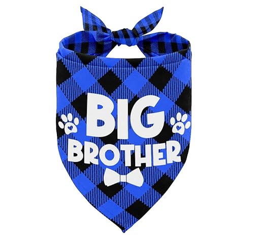 Hundehalstuch, Big Brother, Hundehalstuch, karierter Druck, Hundeschal, Zubehör, Hundehalstuch, Haustier-Schal, Haustier-Schal, Geschlechtsoffenbarungszubehör, Hunde-Bandana, Geschenk für kleine, von AUII JO DESIGN