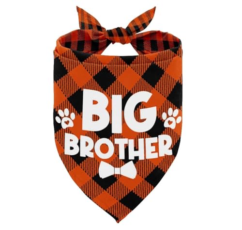 Hundehalstuch, Big Brother, Hundehalstuch, karierter Druck, Hundeschal, Zubehör, Hundehalstuch, Haustier-Schal, Haustier-Schal, Geschlechtsoffenbarungszubehör, Hunde-Bandana, Geschenk für kleine, von AUII JO DESIGN