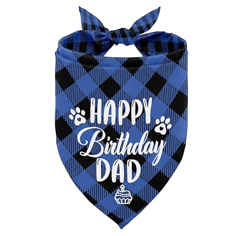 Hund Bandana, Happy Birthday Dad Hund Bandana, Hund Schal Klassischer Plaid Druck, Hund Schal Zubehör, Hund Bandana Haustier Schal, Haustier Schal Zubehör, Hund Bandana Geschenk für Papa Geburtstag von AUII JO DESIGN