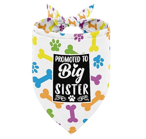 Hund Bandana, Promoted to Big Sister Hund Bandana, Hund Schal Pfote Drucken, Hund Schal Zubehör, Hund Bandana Haustier Schal, Haustier Baby Ankündigung Schal Gender Reveal Zubehör, Hund Bandana von AUII JO DESIGN