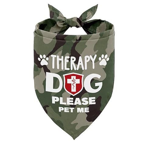 Hund Bandana, Therapie Hund Bitte Haustier Mich mit Herzen Hund Bandana, Camouflage Hund Schal Drucken, Hund Schal Zubehör, Hund Bandana Haustier Schal, Haustier Schal Zubehör, Hund Bandana Geschenk von AUII JO DESIGN