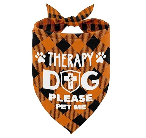 Hund Bandana, Therapie Hund Bitte Haustier mich mit Herzen Hund Bandana, Hund Schal Klassisch Plaid Druck, Hund Schal Zubehör, Hund Bandana Haustier Schal, Haustier Schal Zubehör, Hund Bandana von AUII JO DESIGN