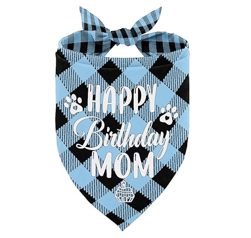 Hundehalstuch, Happy Birthday Mom Hund Bandana, Hundeschal Klassischer Karomuster, Hundeschal Zubehör, Hund Bandana Haustier Schal, Haustier Schal Zubehör, Hund Bandana Geschenk für Mama Geburtstag von AUII JO DESIGN