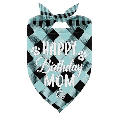 Hundehalstuch, Happy Birthday Mom Hund Bandana, Hundeschal Klassischer Karomuster, Hundeschal Zubehör, Hund Bandana Haustier Schal, Haustier Schal Zubehör, Hund Bandana Geschenk für Mama Geburtstag von AUII JO DESIGN