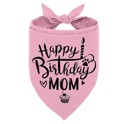 Hundehalstuch, Happy Birthday Mom, Hundehalstuch, klassischer rosa Druck, Hundeschal, Zubehör, Hundehalstuch, Haustierschal, Zubehör, Hundehalstuch, Geschenk für Mutter, Geburtstagsparty (L14) von AUII JO DESIGN