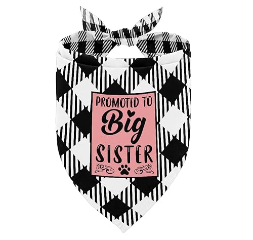 Hundehalstuch, Promoted to Big Sister Hund Bandana, Hundeschal Klassischer Plaid Druck, Hund Schal Zubehör, Hund Bandana Haustier Schal, Haustier Plaid Schal Gender Reveal Zubehör, Hund Bandana von AUII JO DESIGN