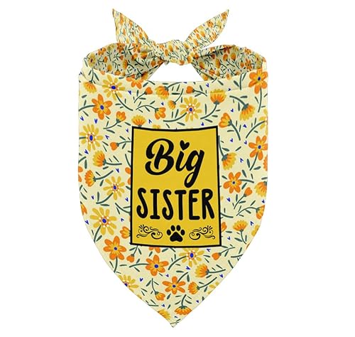 Spring Daisy Dog Bandana, Big Sister Dog Bandana, Dog Scarf Daisy Printing, Dog Scarf Accessories, Dog Bandana Pet Scarf, Pet Yellow Scarf Gender Reveal Accessories, Pet Scarf, Dog Bandana Gift (E22) von AUII JO DESIGN