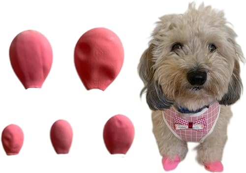 AURAMAX Hundestiefel aus Gummi wasserdicht | Hundeballonschuhe | Hundepfotenschutz | Hot Road Hundeschuhe | Einweg und wiederverwendbar - 8 Stück (klein, rosa) von AURAMAX