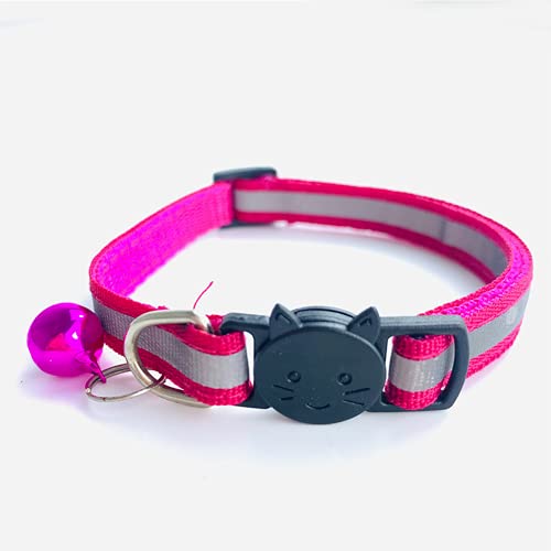 AUSUKY Katzenhalsband, verstellbar, reflektierend, Nylon, mit Glöckchen, für Katzen, kleine Hunde, Welpen, 2 Stück von AUSUKY