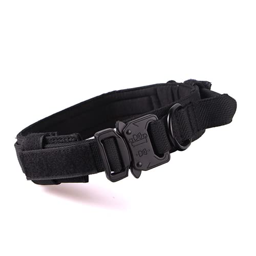 AUSUKY Taktisches Militär-Hunde-Trainingshalsband mit Metallschnalle für Hunde, strapazierfähig, XL, Schwarz von AUSUKY