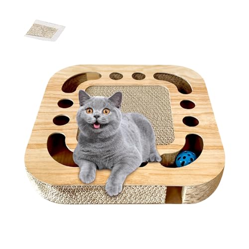 AUSYIWI Katzenkratzer aus Wellpappe für Erwachsene, große und kleine Katzen, beruhigende Katzenkratzmatte aus Pappe, Zubehör und Spielzeug für Haustiere, 33x33x5,5 cm von AUSYIWI