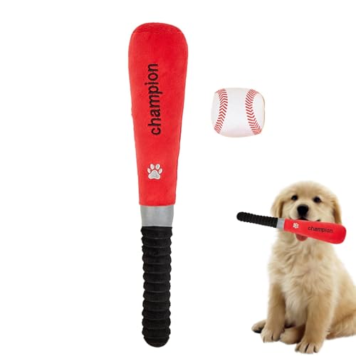 AUTOECHO Baseballschläger-Hundespielzeug,Baseballschläger-Hundekauspielzeug, Hunde-Anreicherungsspielzeug mit integriertem Quietschgerät, Beißspielzeug für Welpen, Kauspielzeug für das Zahnen von von AUTOECHO