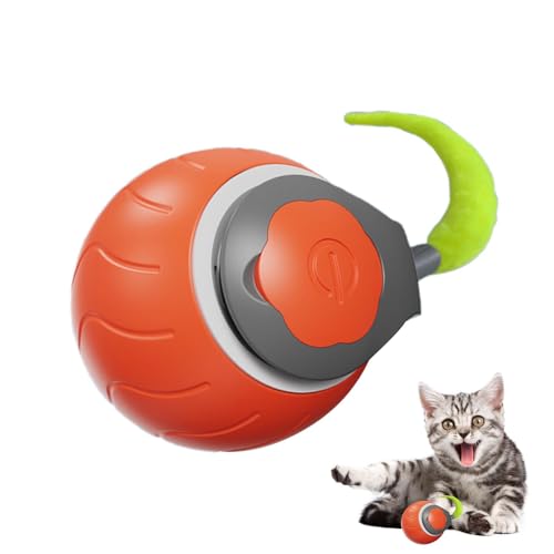 AUTOECHO Elektrisches Rollball-Katzenspielzeug,Rollendes Smart-Ball-Katzenspielzeug - Elektrisches interaktives Katzenballspielzeug - Smart Interactive Dog Interaktiver, bissfester Ball zur von AUTOECHO