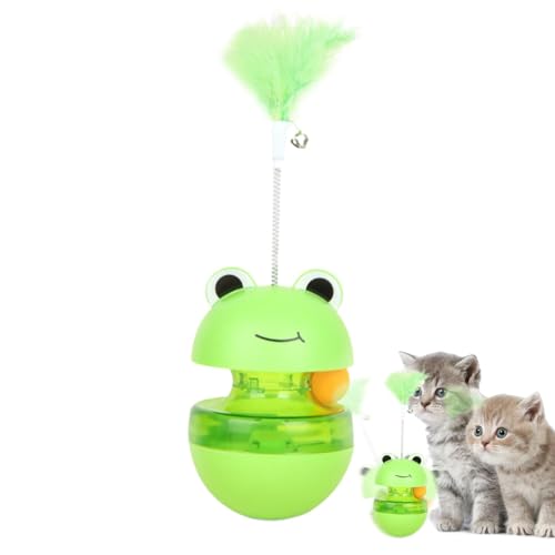 AUTOECHO Frosch-Leckerli-Spender für Katzen,Frosch-Spielzeug für Katzen-Leckerli-Spender, Interaktives Katzenspielzeug, Katzenleckerli-Puzzlespielzeug, interaktives Katzenpuzzle-Futterspielzeug, von AUTOECHO